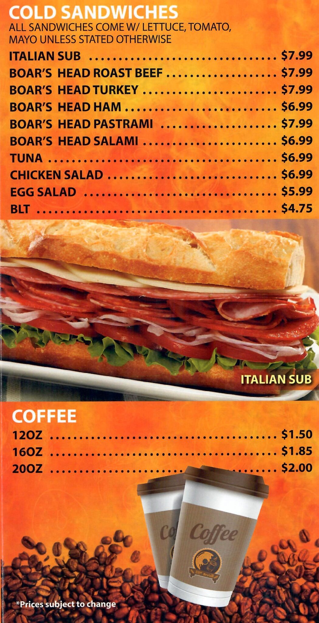 Bagel Bros 2 - Menu 3